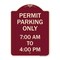 Signmission Permit Parking 7-00 Am to 4-00 Pm Heavy-Gauge Aluminum Architectural Sign, 24" x 18", BU-1824-23325 A-DES-BU-1824-23325 - alternate 1